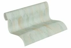 Tapete Vlies Feder-Motiv Grau Grün Braun 37373-4