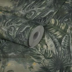 Tapete Vlies Dschungel Blätter Grau Dunkelgrün 38356-3 -Haus Dekoration Tapeten Musterartikel 38356 3 63211161