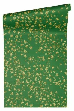 Versace Home Tapete Blumenregen Grün Gold Glanz 935856 -Haus Dekoration Versace Home IV Vinyltapete Blumenregenmuster gruen gold Glanz 935856 63200309 2