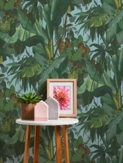 Vinyltapete 95898-1 Cartoon Blätter Wald Grün Blau Braun -Haus Dekoration Vinyltapete 95898 1 Cartoon Blaetter Wald gruen blau braun 146152 1