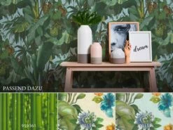 Vinyltapete 95898-1 Cartoon Blätter Wald Grün Blau Braun -Haus Dekoration Vinyltapete 95898 1 Cartoon Blaetter Wald gruen blau braun 146152 4