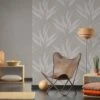 Vlies Tapete Blätter Dunkelgrau Hygge Livingwalls 36123-1