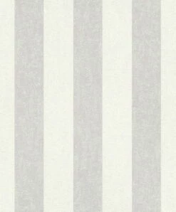 Vlies Tapete Rasch Streifen Grau Weiß 402919