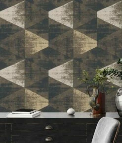 Tapete Vlies Schwarz Weiss Dreieck Vintage 383532 13 Tapete Vlies Schwarz Weiss Dreieck Vintage 383532 -Haus Dekoration Vliestapete AS Creation Schwarz Weiss Dreiecke 383532 63212977 3