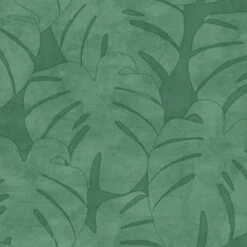 Vliestapete Aquarell Blätter Dunkelgrün 139004