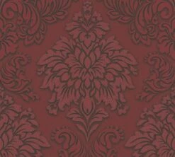 Vliestapete Barock Bordeaux Schwarz Glitzer 36898-3