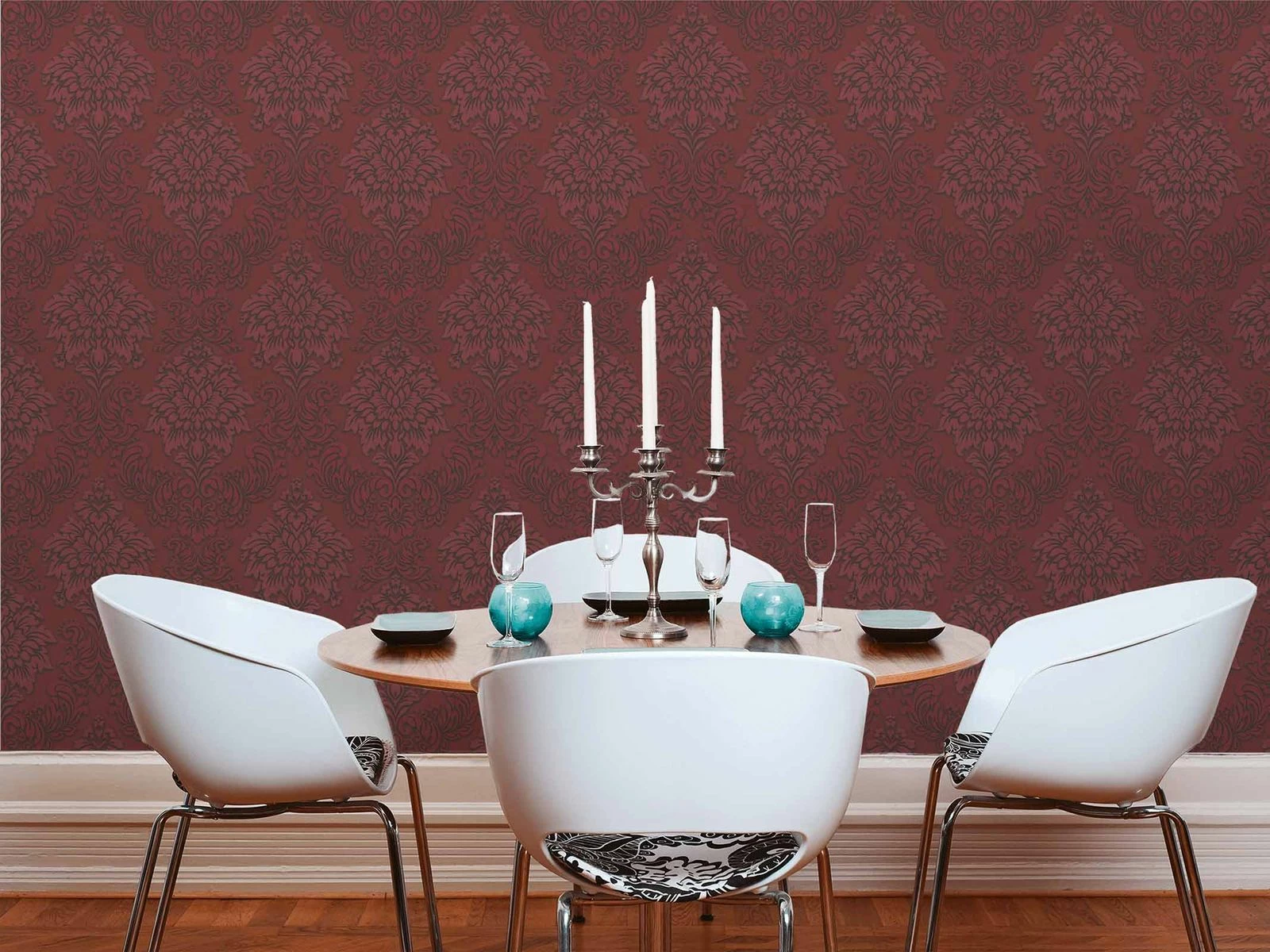 Vliestapete Barock Bordeaux Schwarz Glitzer 36898-3 7 Vliestapete Barock Bordeaux Schwarz Glitzer 36898-3 – Bild 5