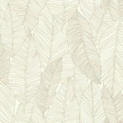 Vliestapete Blätter Linien Grau Weiß Jungle Fever 139009