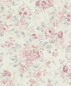 Tapete 516029 Vlies Blumen Used Cremeweiss Rosa Rasch