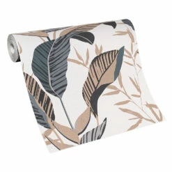 Vliestapete Elle Blattmuster Weiß Schwarz Gold 10332-15 -Haus Dekoration Vliestapete Elle Blaetter Weiss Schwarz Gold 10332 15 63216404 2