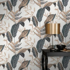 Vliestapete Elle Blattmuster Weiß Schwarz Gold 10332-15 -Haus Dekoration Vliestapete Elle Blaetter Weiss Schwarz Gold 10332 15 63216404 4