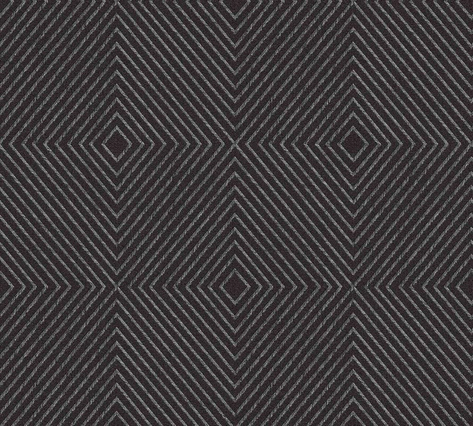 Vliestapete Grafik Raute Schwarz Silber 36926-5 3 Vliestapete Grafik Raute Schwarz Silber 36926-5