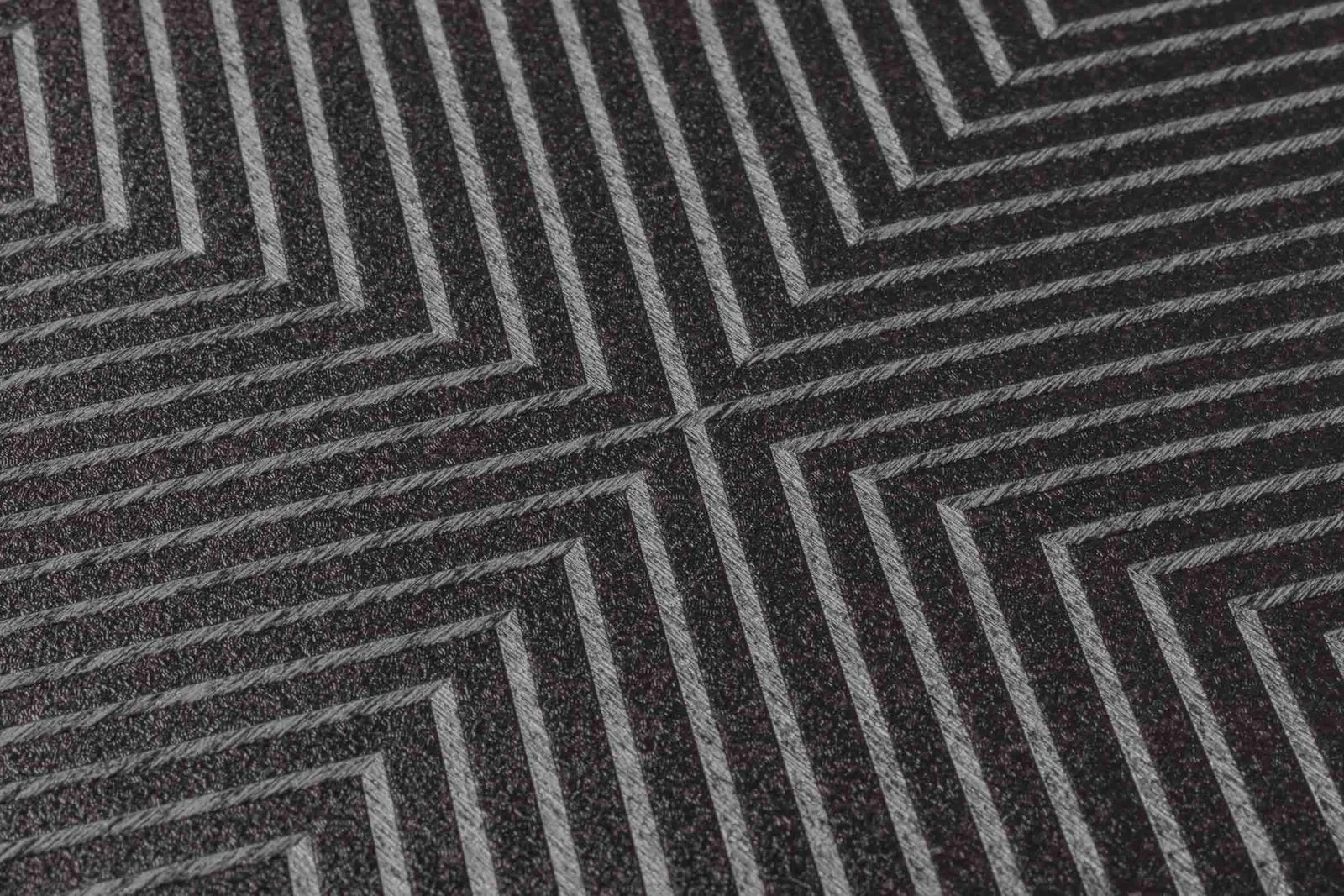 Vliestapete Grafik Raute Schwarz Silber 36926-5 4 Vliestapete Grafik Raute Schwarz Silber 36926-5 – Bild 2