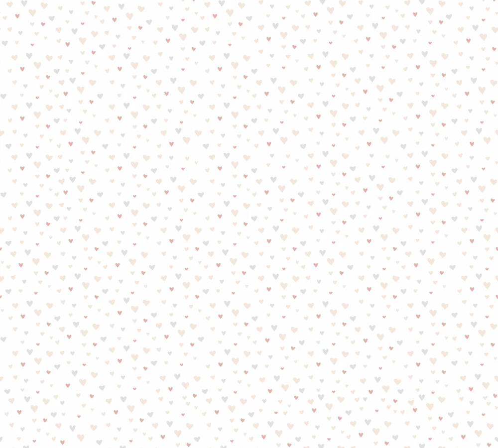 Vliestapete Kinder Herzen Rosa Grau Beige 38124-1 3 Vliestapete Kinder Herzen Rosa Grau Beige 38124-1