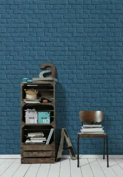 Vliestapete Steinmauer Blau 36912-3 -Haus Dekoration Vliestapete Stein Mauer blau 36912 3 191312