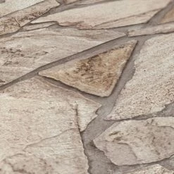 Vliestapete Steinmauer 3D-Optik Grau Beige 3893-43